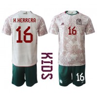 Mexiko Hector Herrera #16 Bortatröja Barn VM 2022 Kortärmad (+ Korta byxor)